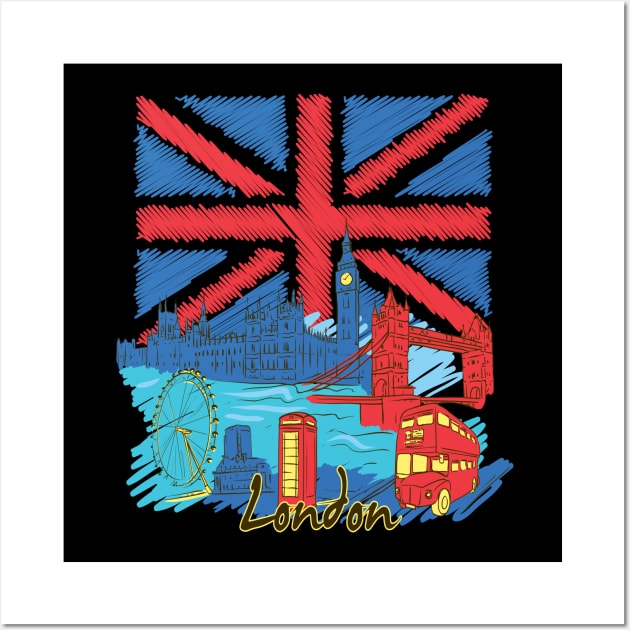 united kingdom flag Wall Art by positivedesigners